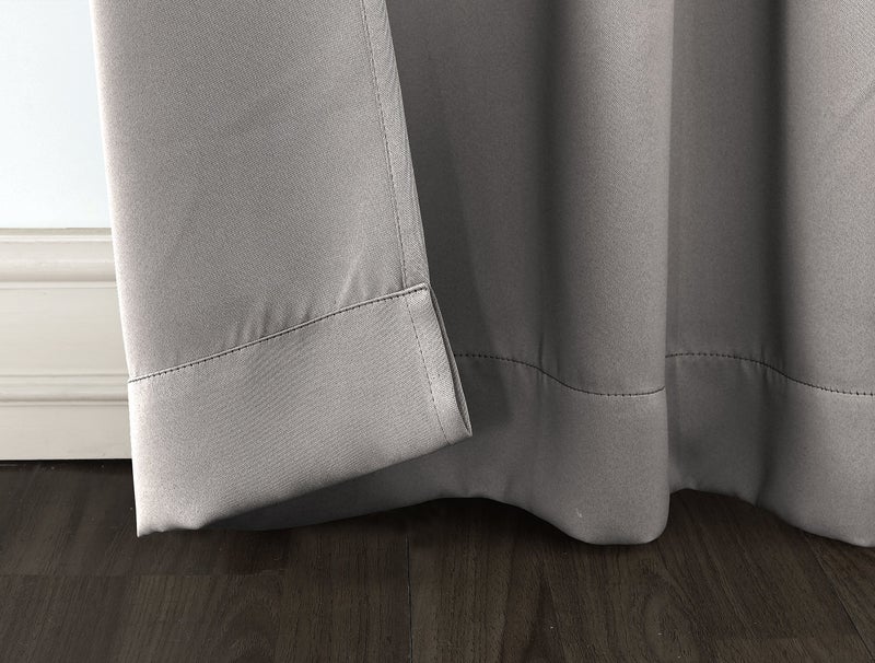 Sun Zero Easton Energy Saving Blackout Rod Pocket Curtain Panel, 40" x 84", Gray - Image 3